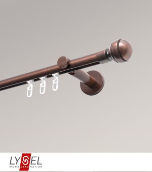 Lysel - SET Opal Innenlauf 160cm Trger offen mit Endstcke Kugel in Bronze